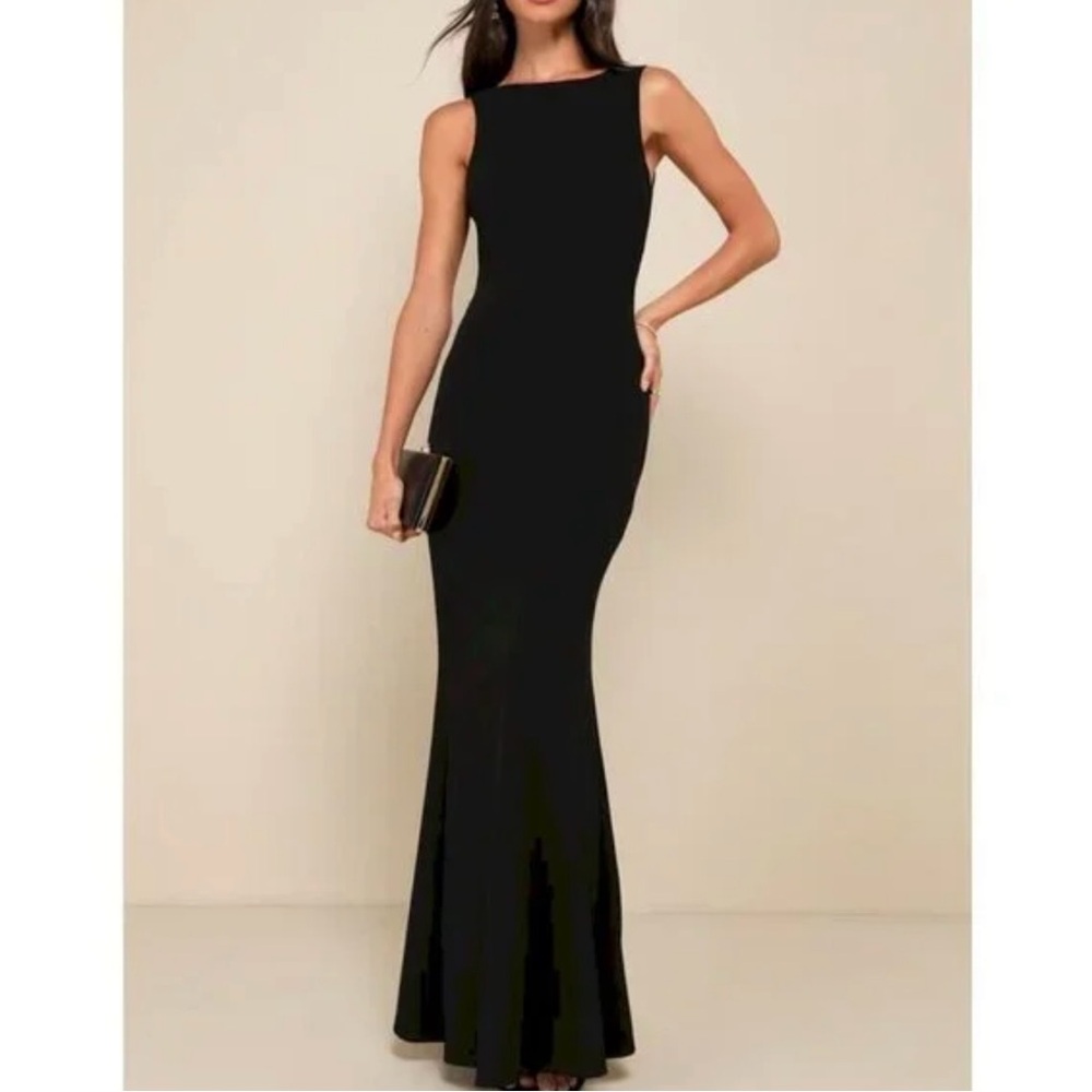 Love In Your Eyes Black Knotted Mermaid Maxi Dress